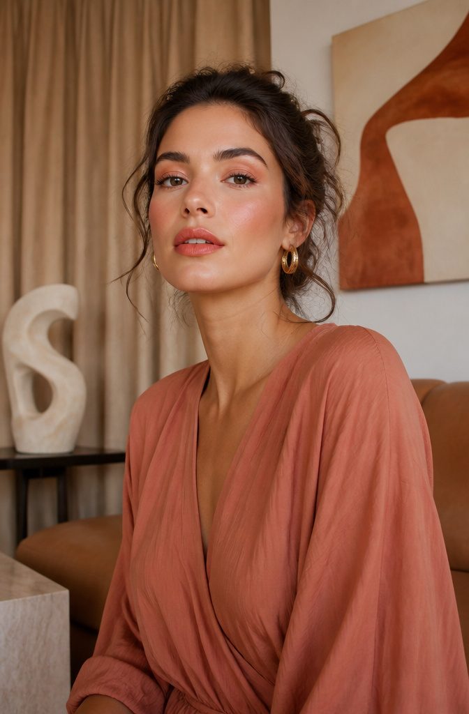 10 Beautiful Makeup Ideas to Wear in 2026 10 Model with matching coral blush and lipstick.