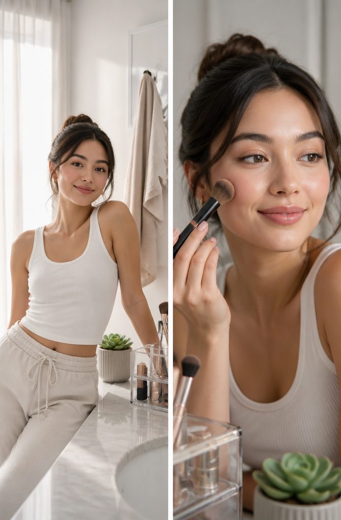 10 Beautiful Makeup Ideas to Wear in 2026 3 Model with minimal makeup using a hydrating skin tint.