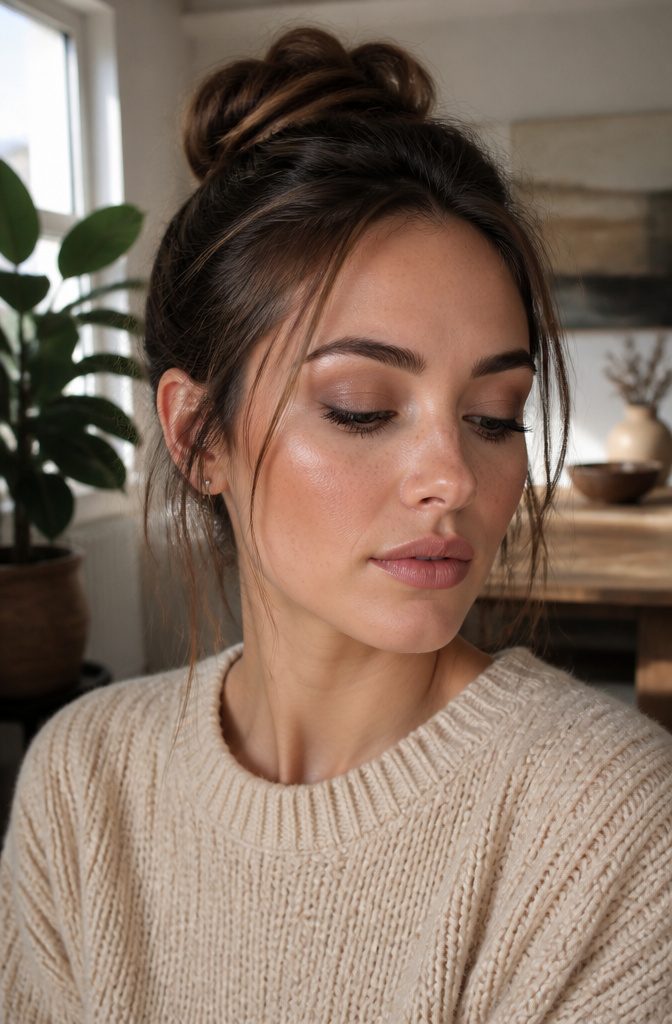 10 Beautiful Makeup Ideas to Wear in 2026 2 Model with blended smokey eye makeup in browns and grays.
