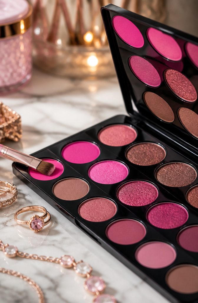 Pink Smokey Eye Makeup Tutorial: 14 Steps for a Soft, Bold Look 7 Poppy pink eyeshadow layered over concealer on the eyelid.