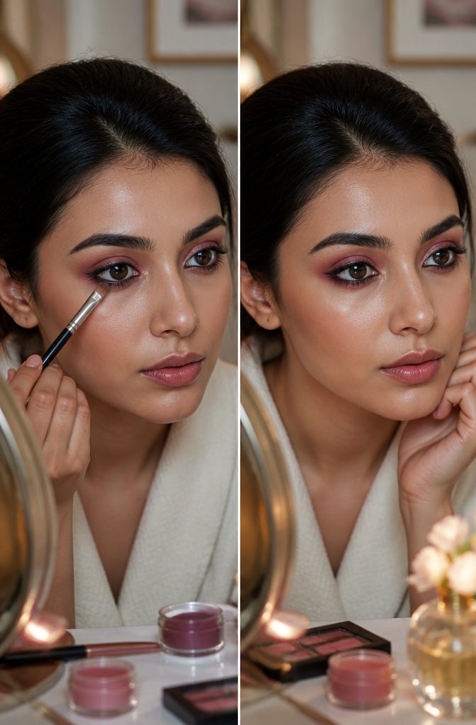 Pink Smokey Eye Makeup Tutorial: 14 Steps for a Soft, Bold Look 10 Black kohl pencil applied to the waterline of the eye.